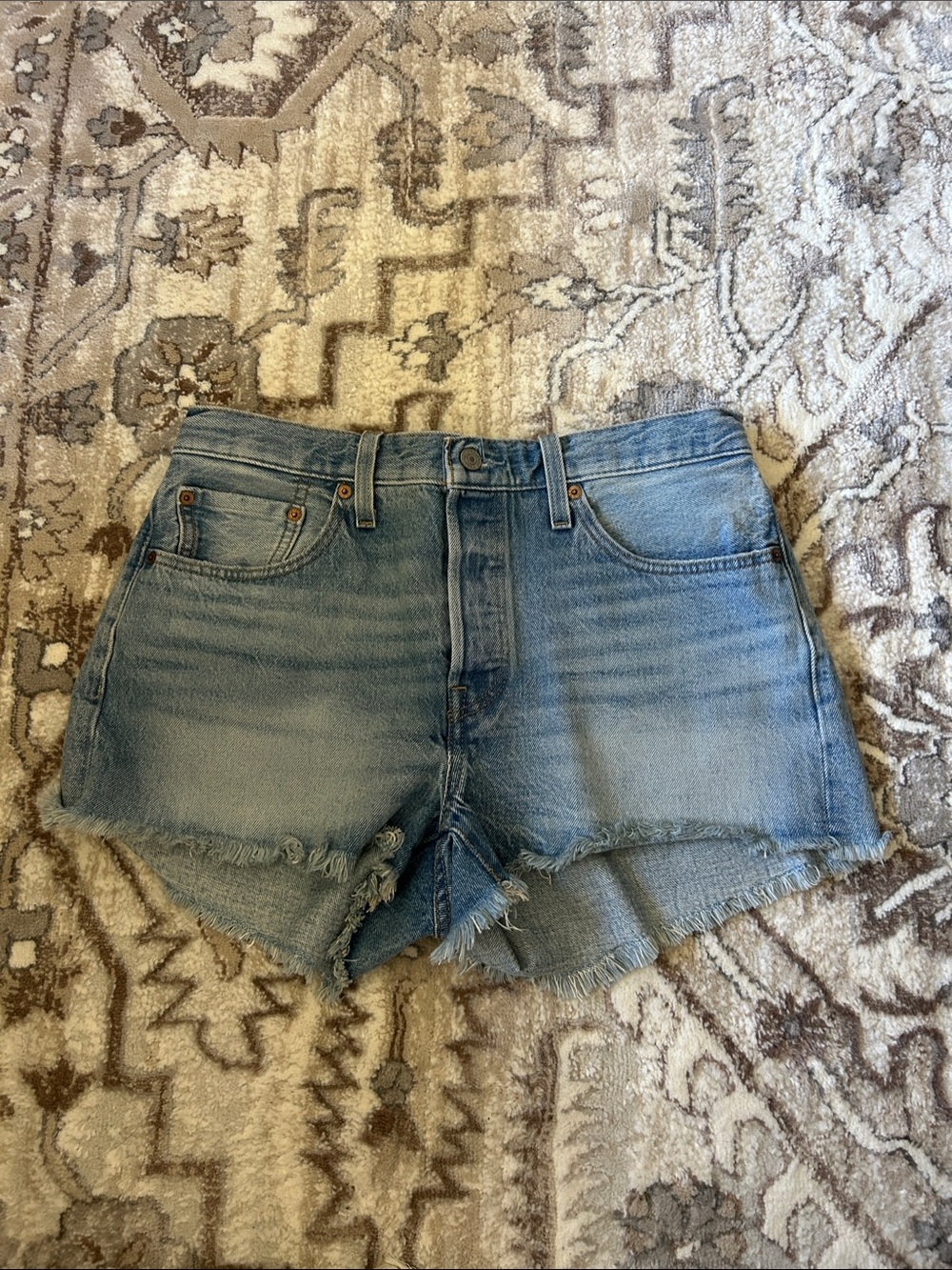 Levi's Light Blue Distressed Denim Cutoff Shorts